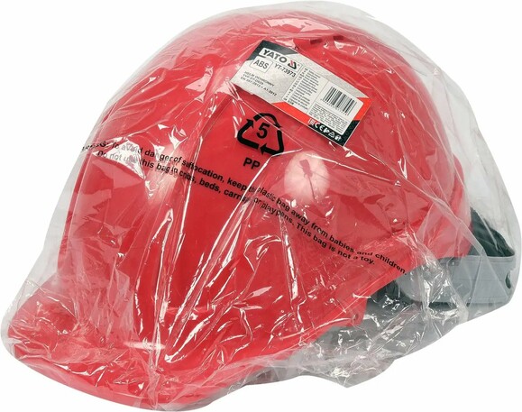 Каска Yato для захисту голови червона з пластика ABS (YT-73973) фото 3