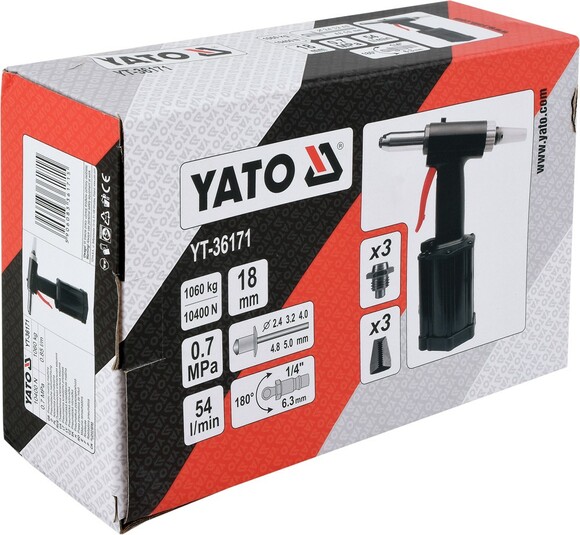 Пневмозаклепувач Yato YT-36171 фото 3