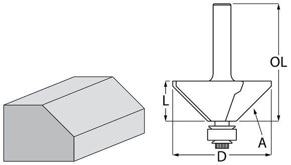 Фреза для зняття фасок з підшипником 31,8x13,5x55,1 мм Makita D-48686 фото 2
