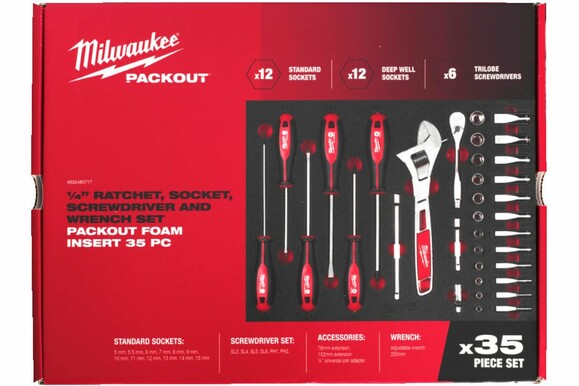 Набор инструментов Milwaukee PACKOUT 1/4", 35 шт. (4932480717) изображение 3