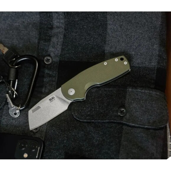 Складной нож SOG Stout SJ (cleaver/OD green/stonewash) (SOG 16-03-06-57) изображение 10