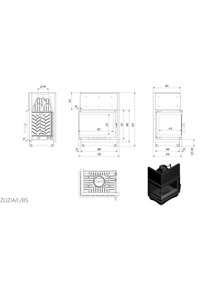 Каминная топка Kratki ZUZIA 16 (ZUZIA/L/BS) изображение 2