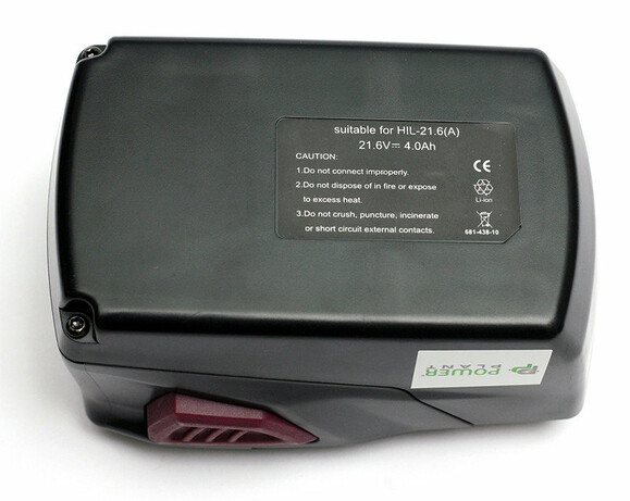 Аккумулятор PowerPlant для шуруповертов и электроинструментов HILTI GD-HIL-21.6, 21.6 V, 4 Ah, Li-Ion (DV00PT0010) изображение 3