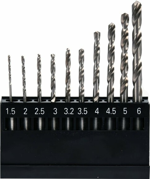 Набор сверл Yato HSS6542/ 1.5х6 мм, HEX-1/4" по металлу 10 шт в футляре (YT-44888) изображение 2