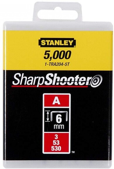 Скоби STANLEY, тип "А", 6 мм, 1000 шт (1-TRA204T)