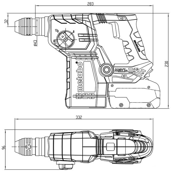 Акумуляторний перфоратор Metabo KH 18 LTX BL 24 (601713800) фото 2