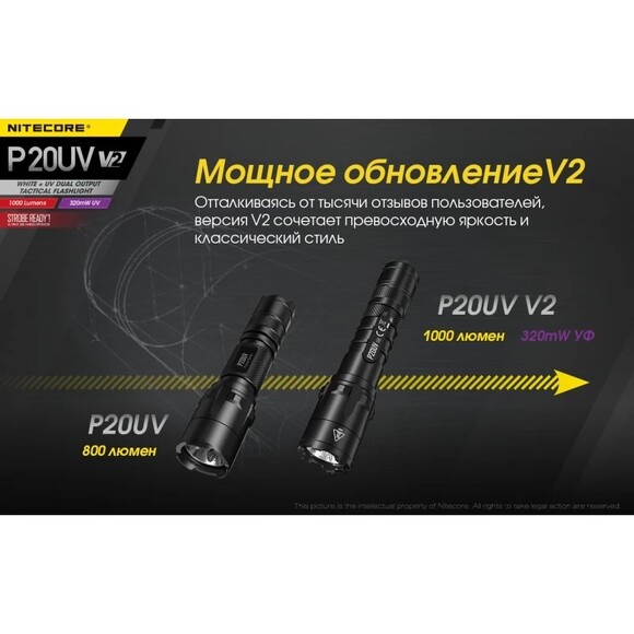 Тактичний ліхтар Nitecore P20UV v2 (6-1119_UV_V2) фото 6