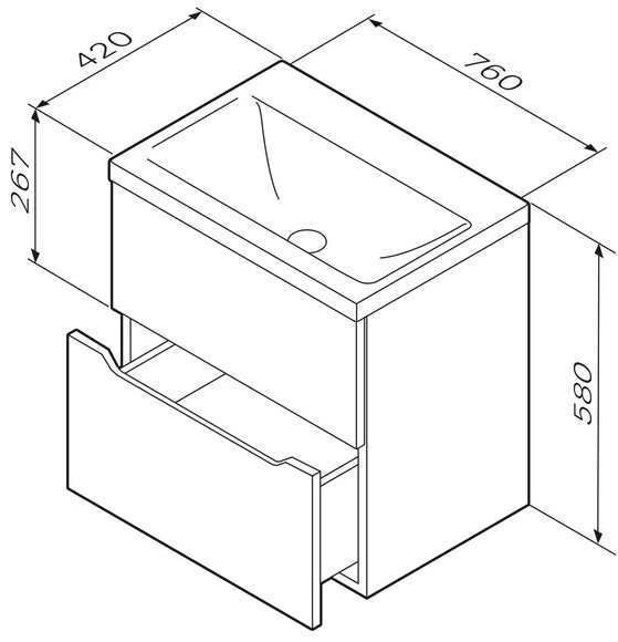 Тумба с раковиной подвесная AM.PM GEM S, 75 см (M91-FHX0752-WC0752WG38) изображение 4