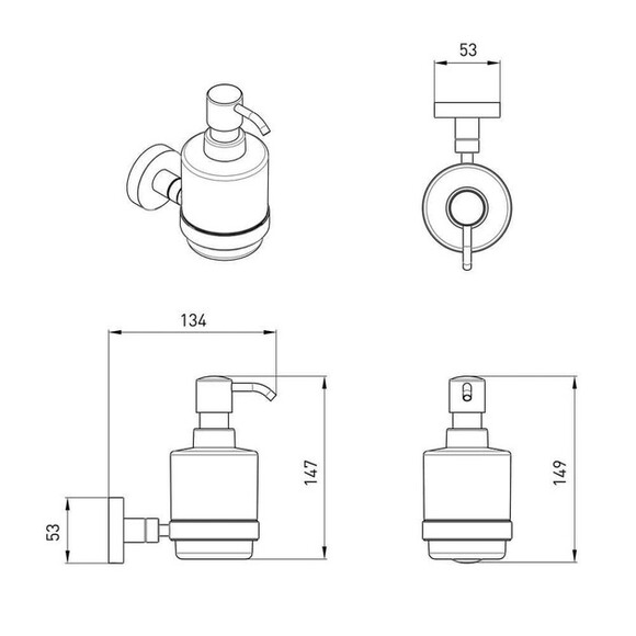 Дозатор для жидкого мыла VOLLE Ronda (cromo) (2535.230101) изображение 2