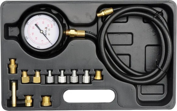 Тестер измерения давления масла с адаптерами Yato, 0- 35 бар (YT-73030) изображение 2