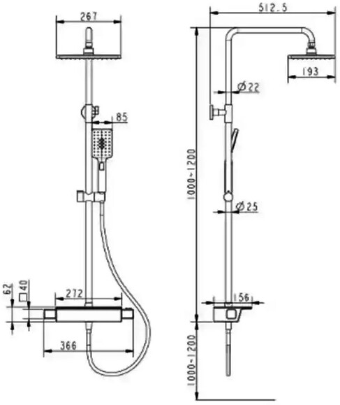 Душевая система Devit (HB-GRD011B) изображение 2