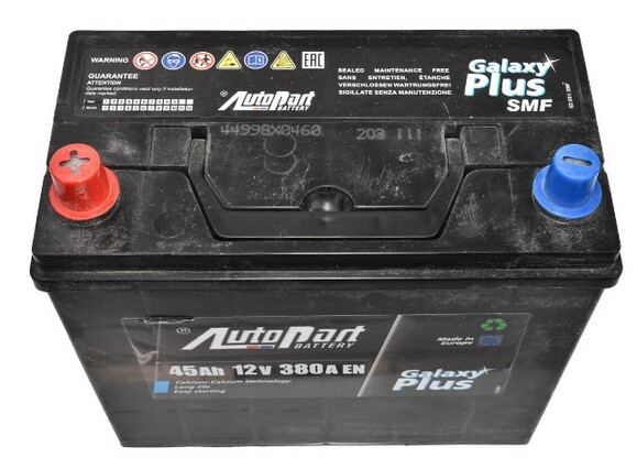 Автомобильный аккумулятор AutoParts Galaxy Plus Japanese, 45 Aч, 12 В (ARL045-J01) изображение 3