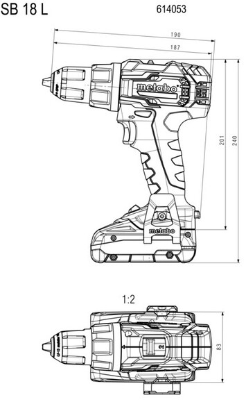 Аккумуляторная ударная дрель Metabo SB 18 L (614053500) изображение 2