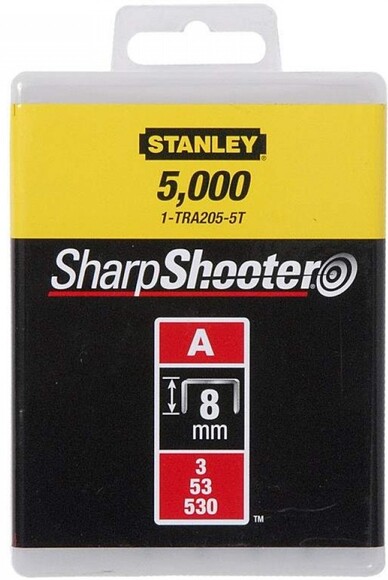 Скоби STANLEY, тип "А", 8 мм, 1000 шт. (1-TRA205T)