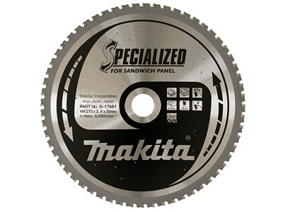 

Пильный диск Makita Specialized по сендвич-панелям 270х30мм 60Т (B-17681)