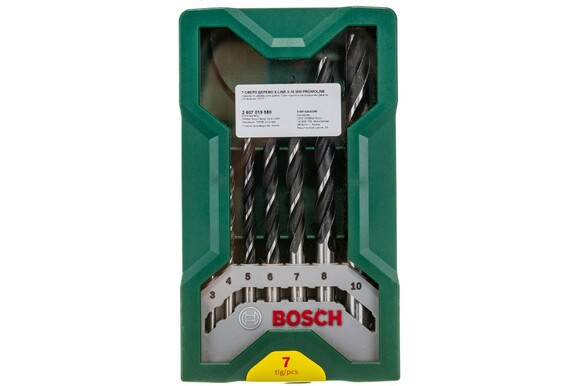 Набір свердел по по дереву Bosch Mini X-Line 3-10 мм, 7 шт. (2607019580) фото 4