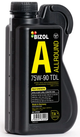 Масло трансмиссионное BIZOL Allround Gear Oil TDL 75W90, 1 л (B88220)