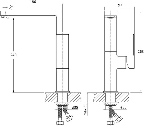 Змішувач для кухні RJ Rod RBZ091-8M, хром, 35 мм фото 2