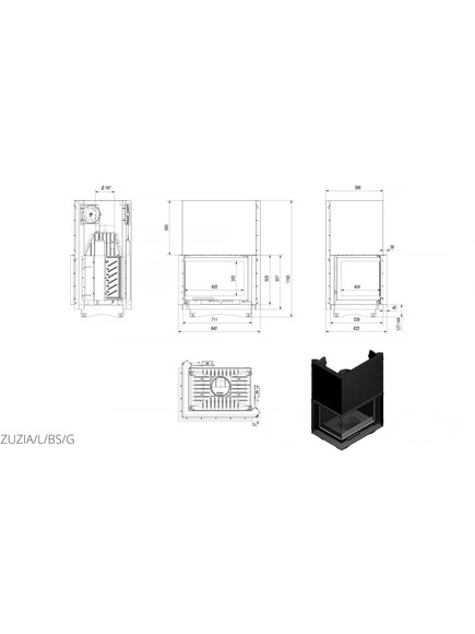 Каминная топка Kratki ZUZIA 16 (ZUZIA/L/BS/G) изображение 4