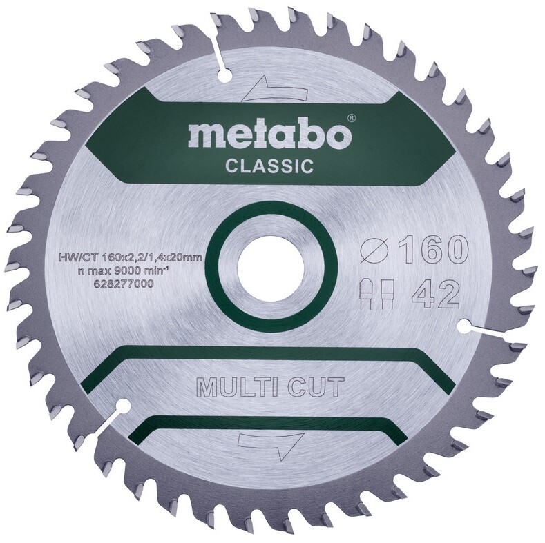 

Пильный диск Metabo MultiCutClassic 160x20 42 FZ/TZ 10 град. (628277000)