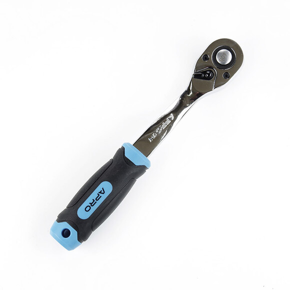 Ключ-трещотка APRO с изогнутой ручкой CrV ? 90 T (257015) изображение 4