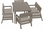 Комплект меблів Keter Delano стільці зі столом Lima 160, капучино (233329)