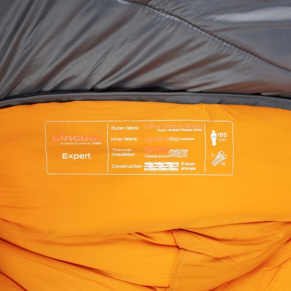 Спальный мешок Pinguin Expert 175, Left Zip, Orange (PNG 233759) изображение 10