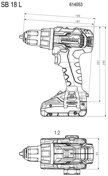 Аккумуляторная ударная дрель-шуруповерт Metabo SB 18 L Set (614053900) изображение 2