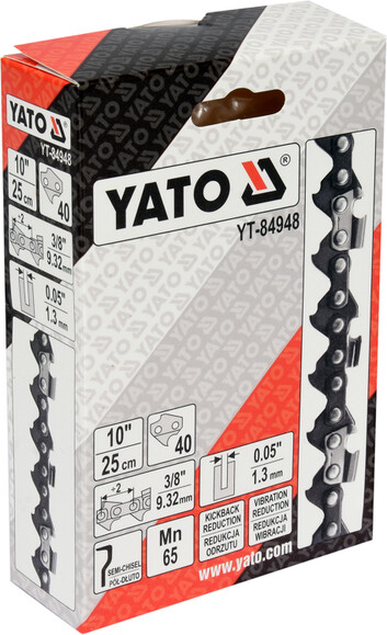 Цепь Yato 10х25 см (40 звена) с направляющей шиной YT-84925 (YT-84948) изображение 2