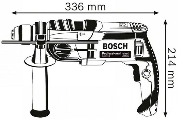 Ударний дриль Bosch GSB 20-2 (060117B400) фото 2