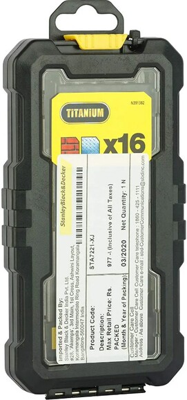 Набір біт і свердел STANLEY TITANIUM, 25 мм, 16 шт, кейс (STA7221) фото 3