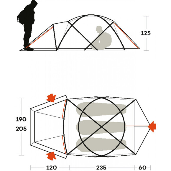 Палатка Ferrino Snowbound 3 Orange (99099DAFR) (926661) изображение 3
