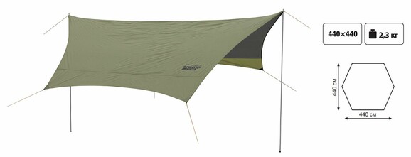 Тент со стойками Tramp Lite Tent Зеленый (TLT-034) изображение 8