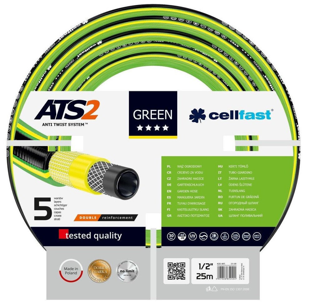 

Шланг садовий Cellfast GREEN ATS 1/2", 25 м (15-100)