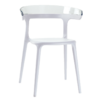 Крісло Papatya Luna біле з прозорою спинкою (00-00002332)