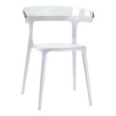 Кресло Papatya Luna, белый / прозрачно-чистый (00-00002332)