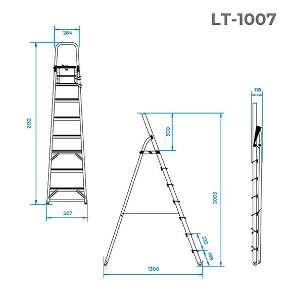 Стремянка Intertool 7 ст. (LT-1007) изображение 8