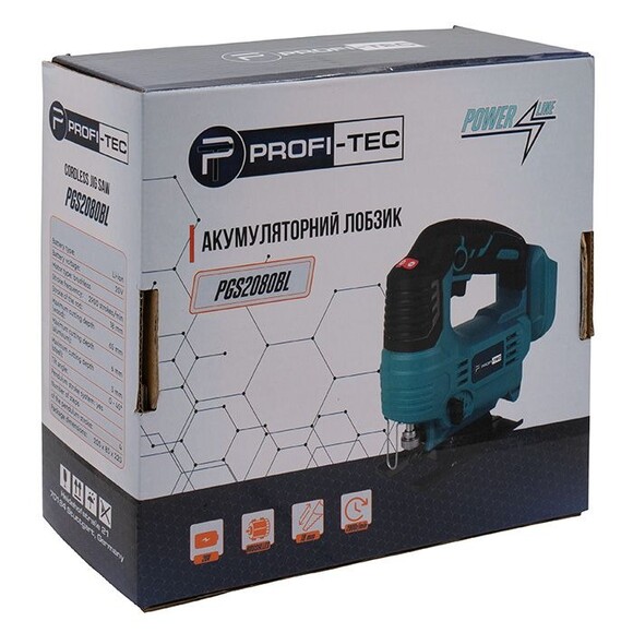 Аккумуляторный лобзик PROFI-TEC PGS2080BL (005900) (без АКБ и ЗУ) изображение 10