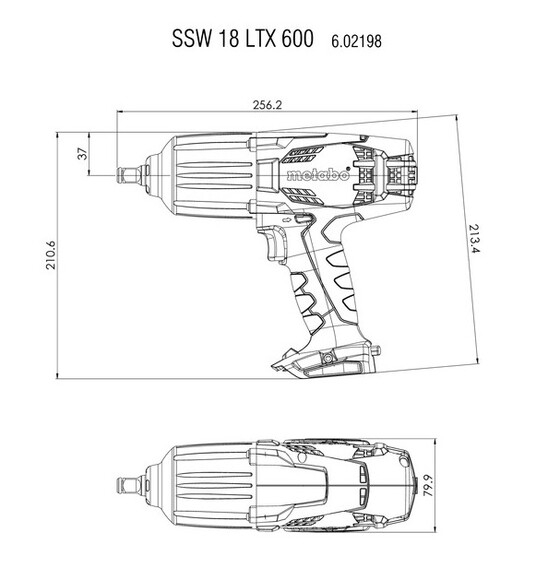 Аккумуляторный ударный гайковерт Metabo SSW 18 LTX 600 LiHD 2x5.5 Ah (602198660) изображение 3
