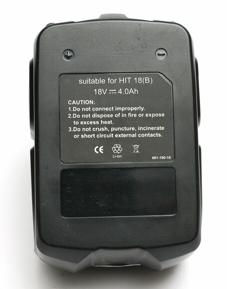 Аккумулятор PowerPlant для шуруповертов и электроинструментов HITACHI GD-HIT-18(B), 18 V, 4 Ah, Li-Ion (DV00PT0012) изображение 2