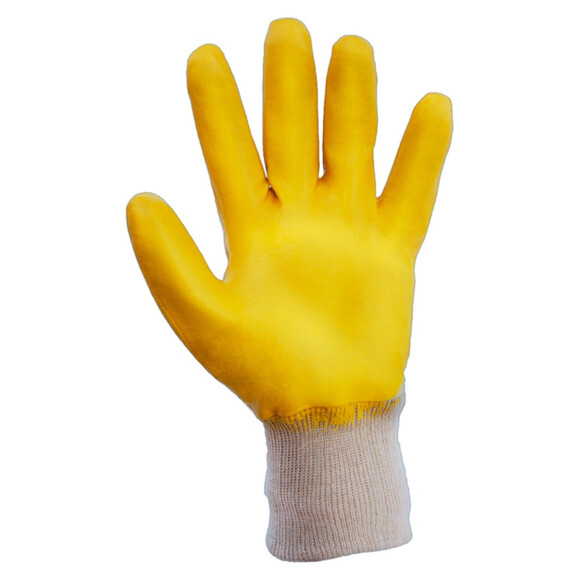 Перчатки трикотажные Sigma с частичным нитриловым покрытием желтые р10 (9443451) 120пар изображение 2