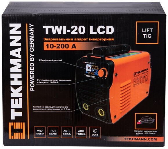 Зварювальний апарат Tekhmann TWI-20 LCD (850613) фото 9