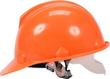 Каска Vorel для захисту голови оранжева з матеріалу HDPE (74171)