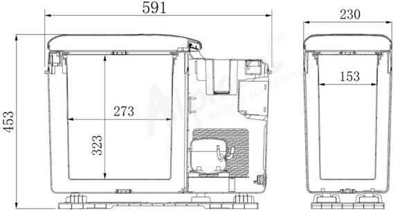 Компрессорный автохолодильник (подлокотник) Alpicool CF15 изображение 9