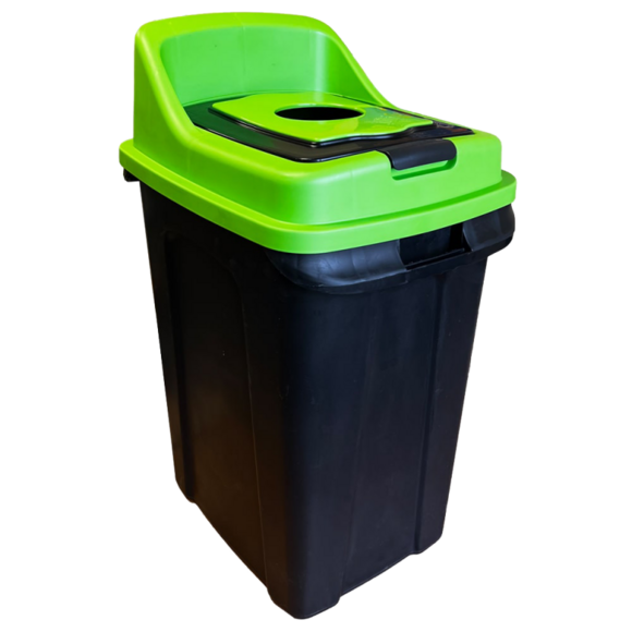 Сортувальний сміттєвий бак PLANET Re-Cycler 70 л, чорно-зелений