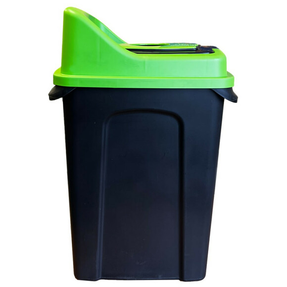 Сортувальний сміттєвий бак PLANET Re-Cycler 70 л, чорно-зелений фото 4