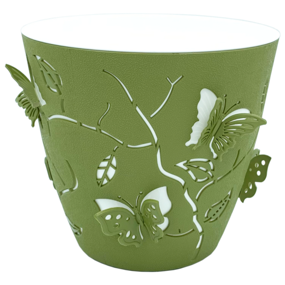 Горшок для цветов Alyaplastik 3D 1.4 л, темно-зеленый (00-00010355)