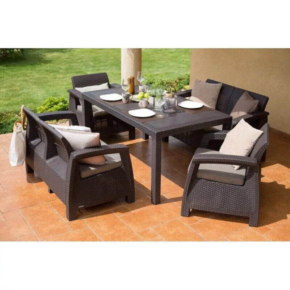 Комплект садовой мебели Keter Corfu Fiesta Set, коричневый (223230) изображение 2
