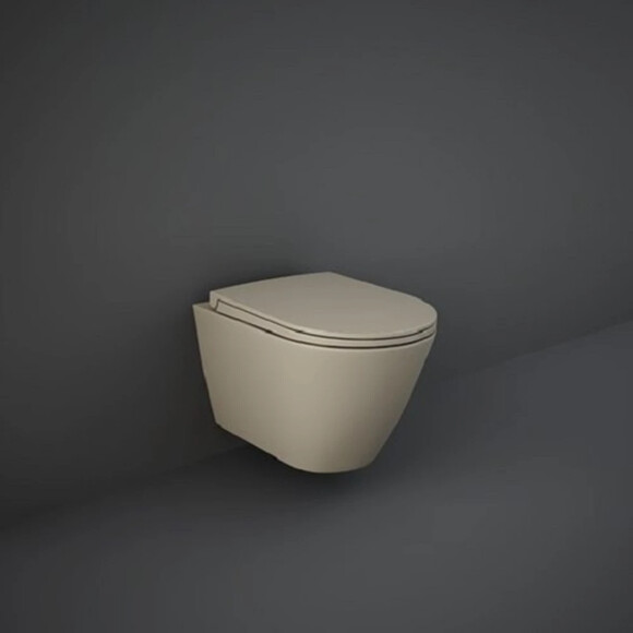Унітаз підвісний RAK Ceramics FEELING, безободковий з сидінням Soft Close (RSTSC3901514 + RST23514A) фото 2