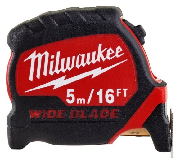 Рулетка метрическая MILWAUKEE футовая WIDE BLADE, 5 м - 16 фт (4932471817)